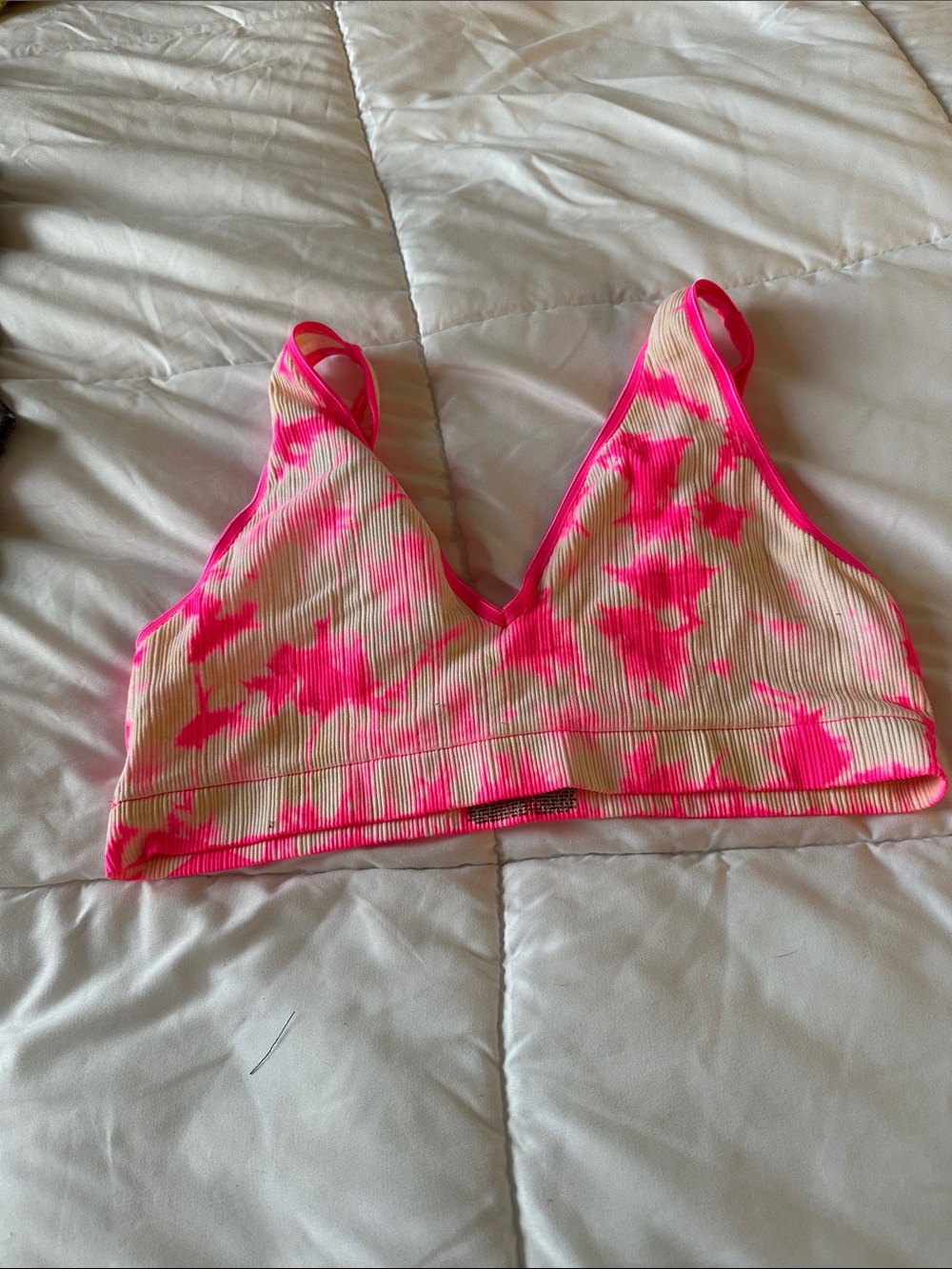 Women’s Pink Tie-Dye Racerback Sports Bra